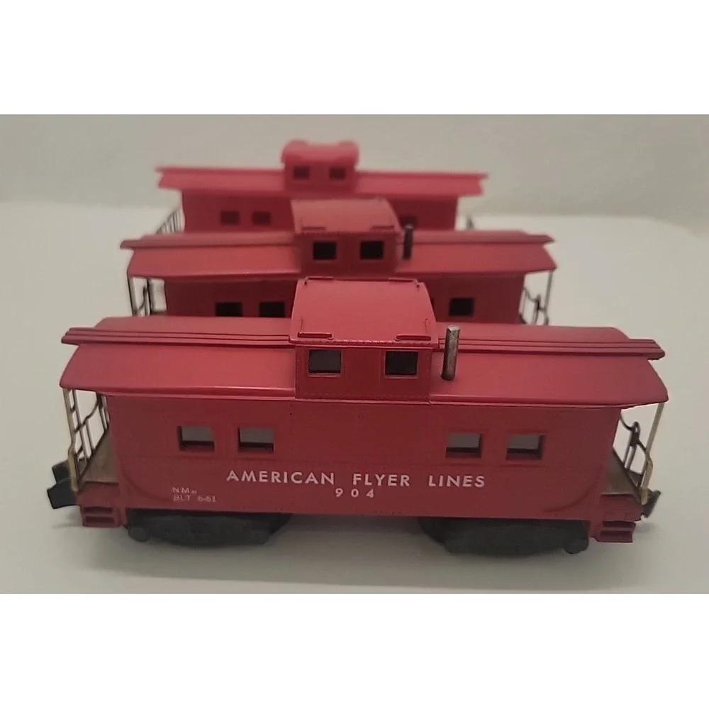 Lot 3 American Flyer 806 904 938 Red Caboose S Gauge Train Cars
